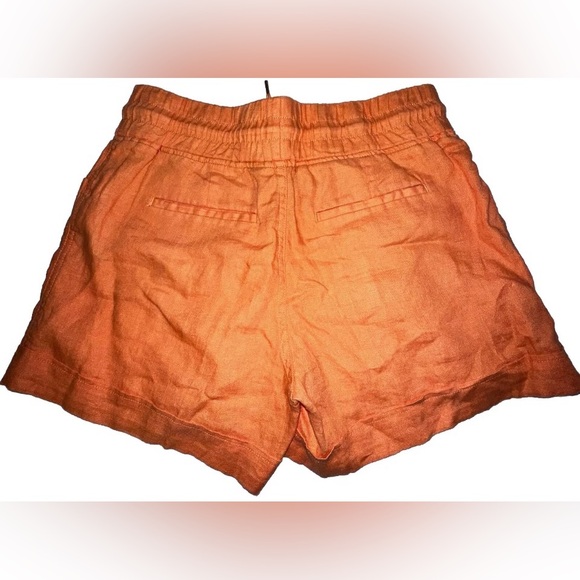 Athleta Cabo Linen Shorts Size 6 Peach Drawstring Waist High Rise - Picture 6 of 6